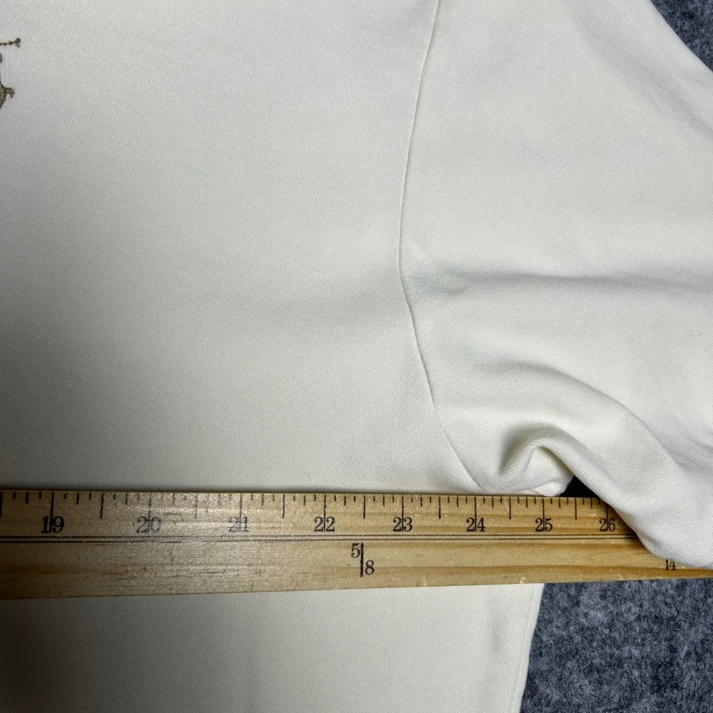 Polo Ralph Lauren Mens XL Cream Short Sleeve Polo Shirt Vintage Retro Preppy